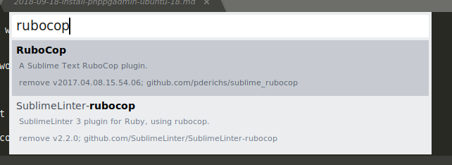 Package Controll: Search Rubocop